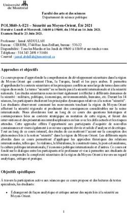 Faculté des arts et des sciences Département de science politique