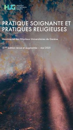 PRATIQUE SOIGNANTE ET PRATIQUES RELIGIEUSES - Aum&ocirc;neries des H&ocirc;pitaux Universitaires de Gen&egrave;ve