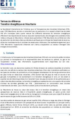 Termes de r&eacute;f&eacute;rence Transition &eacute;nerg&eacute;tique en Mauritanie