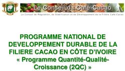 PROGRAMME NATIONAL DE DEVELOPPEMENT DURABLE DE LA FILIERE CACAO EN C&Ocirc;TE D'IVOIRE - " Programme Quantit&eacute;-Qualit&eacute;-Croissance (2QC) "