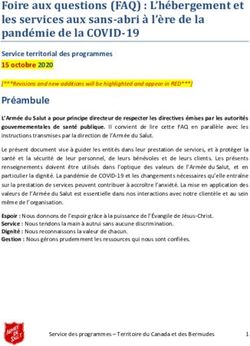Foire aux questions (FAQ) : L'hébergement et les services aux sans-abri à l'ère de la pandémie de la COVID-19 - Salvation Army