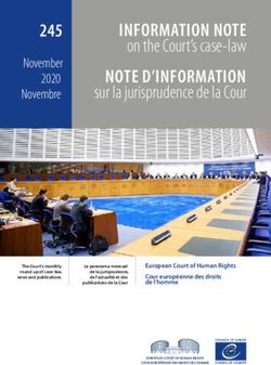 INFORMATION NOTE on the Court's case-law 245 - European Court of Human Rights
