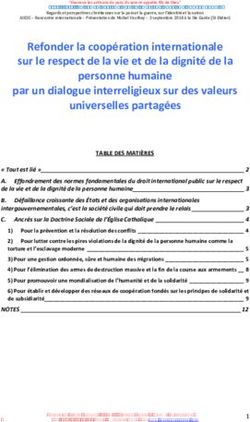 Refonder la coopération internationale sur le respect de la vie et de la dignité de la personne humaine par un dialogue interreligieux sur des ...