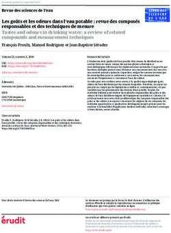 Les goûts et les odeurs dans l'eau potable : revue des composés responsables et des techniques de mesure Tastes and odours in drinking water: a ...