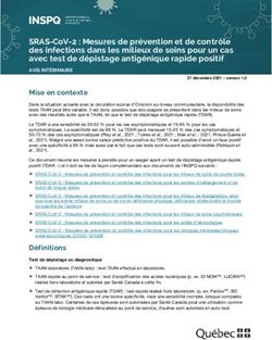 SRAS-COV-2 : MESURES DE PR&Eacute;VENTION ET DE CONTR&Ocirc;LE DES INFECTIONS DANS LES MILIEUX DE SOINS POUR UN CAS AVEC TEST DE D&Eacute;PISTAGE ANTIG&Eacute;NIQUE RAPIDE ...