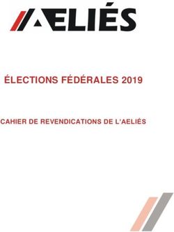ÉLECTIONS FÉDÉRALES 2019 - CAHIER DE REVENDICATIONS DE L'AELIÉS - Université Laval