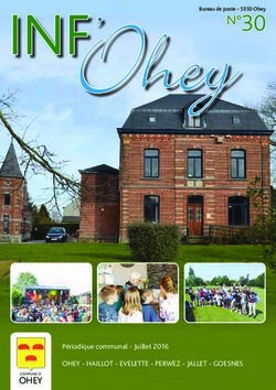 INF'OheyN 30 - P&eacute;riodique communal - Juillet 2016 OHEY - HAILLOT - EVELETTE - PERWEZ - JALLET - GOESNES