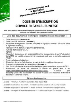 DOSSIER D'INSCRIPTION SERVICE ENFANCE-JEUNESSE