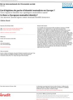 Est-il légitime de parler d'identité mutualiste en Europe ? Une réponse fondée sur quelques mutuelles santé Is there a European mutualist ...