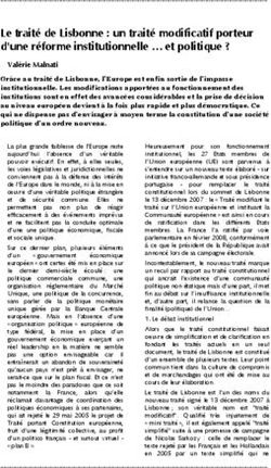 Le traité de Lisbonne : un traité modificatif porteur d'une réforme institutionnelle et politique ?