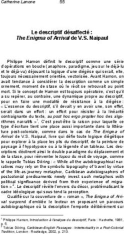 Le descriptif désaffecté : The Enigma of Arrival de V.S. Naipaul