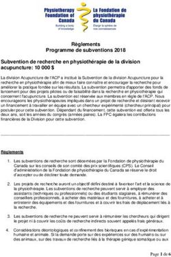 Règlements Programme de subventions 2018 Subvention de recherche en physiothérapie de la division acupuncture: 10 000 $
