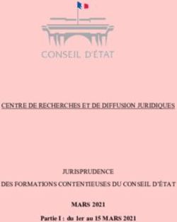 CENTRE DE RECHERCHES ET DE DIFFUSION JURIDIQUES JURISPRUDENCE - DES FORMATIONS CONTENTIEUSES DU CONSEIL D'ÉTAT MARS 2021 Partie I : du 1er au 15 ...