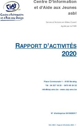 2020 RAPPORT D'ACTIVITÉS - Centre D'Information et d'Aide aux Jeunes asbl - CIAJ-AMO