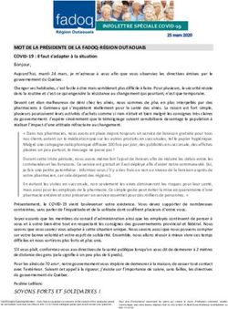 INFOLETTRE SP&Eacute;CIALE COVID-19