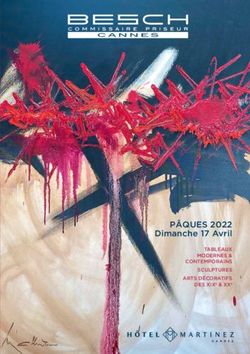 PÂQUES 2022 Dimanche 17 Avril - TABLEAUX MODERNES & CONTEMPORAINS SCULPTURES ARTS DÉCORATIFS - Besch Cannes Auction