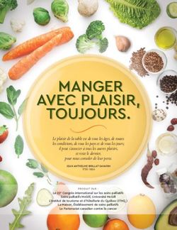 MANGER AVEC PLAISIR, TOUJOURS - International Congress on ...