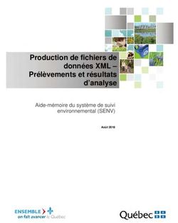 Production de fichiers de données XML - Prélèvements et résultats d'analyse - Aide-mémoire du système de suivi environnemental (SENV) - MDDELCC