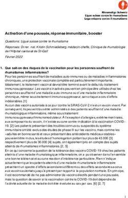 Activation d'une pouss&eacute;e, r&eacute;ponse immunitaire, booster