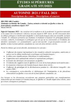 &Eacute;TUDES SUP&Eacute;RIEURES GRADUATE STUDIES AUTOMNE 2021 // FALL 2021