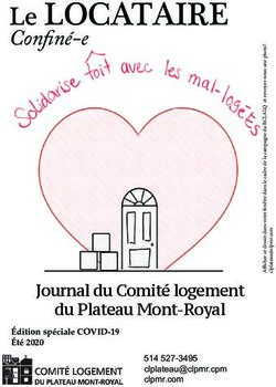 Le LOCATAIRE Confiné-e - Journal du Comité logement du Plateau Mont-Royal - Comité Logement du Plateau ...