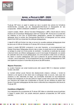 APPEL A PROJETS BIP 2020 - BONUS INNOVATION PEDAGOGIQUE - Toulouse INP