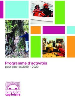 Programme d'activités - pour adultes 2019 2020 - Fondation Cap Loisirs