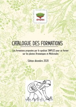 CATALOGUE DES FORMATIONS - Edition décembre 2020 Les formations proposées par le syndicat SIMPLES pour se former