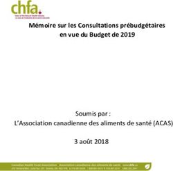 Mémoire sur les Consultations prébudgétaires en vue du Budget de 2019 - Soumis par : L'Association canadienne des aliments de santé (ACAS) 3 août 2018