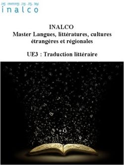 INALCO Master Langues, littératures, cultures étrangères et régionales UE3 : Traduction littéraire