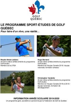 LE PROGRAMME SPORT-ÉTUDES DE GOLF QUÉBEC - Pour faire d'un rêve, une réalité - Golf Quebec