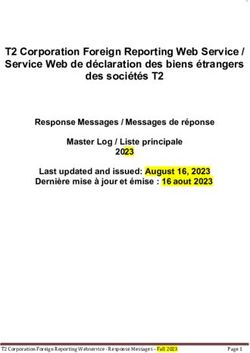 T2 Corporation Foreign Reporting Webservice - Response Messages - Fall 2023