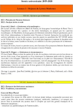 Année universitaire 2019-2020 Licence 1 - Majeure de Lettres Modernes - UFR ALL METZ