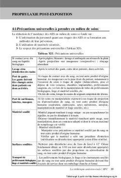 PROPHYLAXIE POST-EXPOSITION - 4-1-Précautions universelles à prendre en milieu de soins