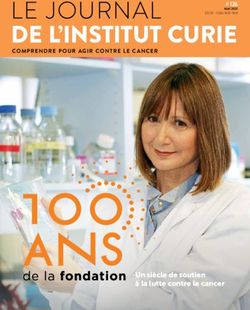 DE L'INSTITUT CURIE LE JOURNAL - COMPRENDRE POUR AGIR CONTRE LE CANCER