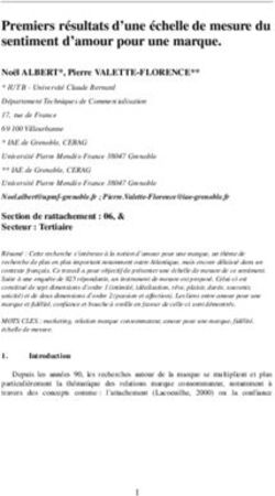 Premiers r&eacute;sultats d'une &eacute;chelle de mesure du sentiment d'amour pour une marque.
