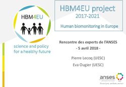 HBM4EU project 2017-2021 - Rencontre des experts de l'ANSES - 5 avril 2018