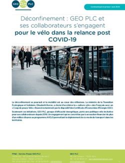 COVID-19 pour le vélo dans la relance post - Déconfinement : GEO PLC et ses collaborateurs s'engagent