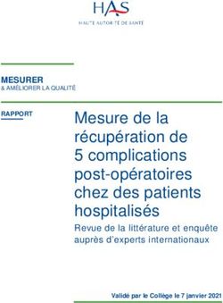 Mesure de la récupération de 5 complications post-opératoires chez des patients hospitalisés - Revue de la littérature et enquête auprès d'experts ...