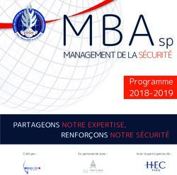 MBA sp MANAGEMENT DE LA SÉCURITÉ - Programme 2018-2019