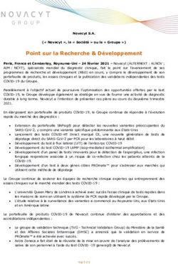 Point sur la Recherche & Développement - Novacyt