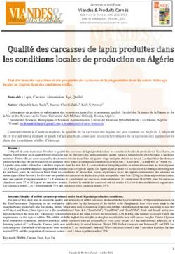 Qualité des carcasses de lapin produites dans les conditions locales de production en Algérie