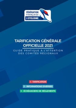 TARIFICATION GÉNÉRALE OFFICIELLE 2021 ÉCHÉANCIERS DE RÉGLEMENTS - FFC