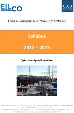 Syllabus 2022 - 2023 &Eacute;COLE D'INGENIEURS DU LITTORAL COTE D'OPALE