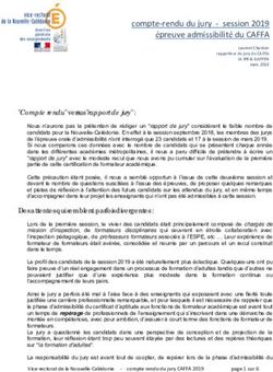 Compte rendu du jury session 2019 épreuve admissibilité du CAFFA
