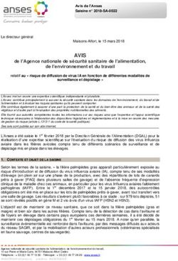AVIS de l'Agence nationale de s&eacute;curit&eacute; sanitaire de l'alimentation, de l'environnement et du travail