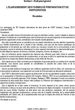 L'ELARGISSEMENT DES FORMES DE PREPARATION ET DE PARTICIPATION