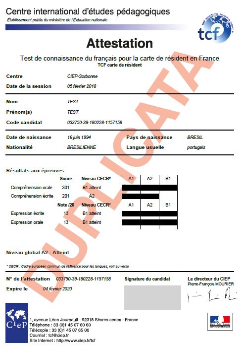 TEST DE CONNAISSANCE DU FRANÇAIS - Manuel Du Candidat TCF Pour La Carte ...