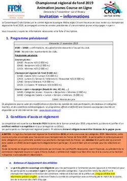 Invitation - informations - Championnat régional de fond 2019 Animation jeunes Course en Ligne - Canoë Kayak Club Annecy