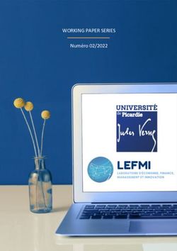 WORKING PAPER SERIES Num&eacute;ro 02/2022